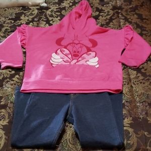 Disney hoodie and cat & Jack jeggings for girl